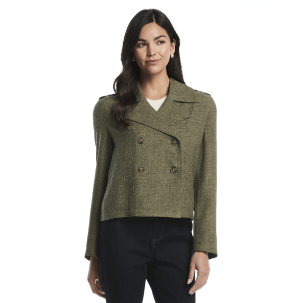 Petite Rafaella(R) Washer Crepe Cropped Trench Jacket - image 