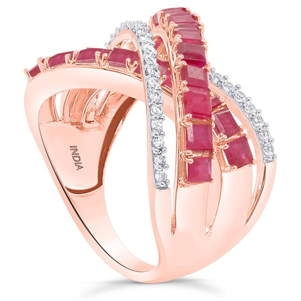 Gemstone Classics™ Ruby with White Zircon Crossover Ring