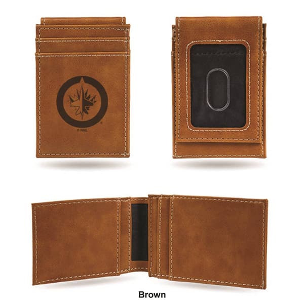 Mens NHL Winnipeg Jets Faux Leather Front Pocket Wallet