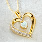 Gemstone Classics(tm) 1/7ct. Diamond Simulated Opal Opal Necklace - image 1