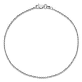 Unisex Gold Classics(tm) 1.4mm. White Gold Polished Cable Anklet