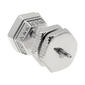 Mens Lynx Stainless Steel Mano Stud Hex Earring - image 3
