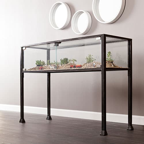 Southern Enterprises Terrarium Display Console Table