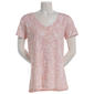 Plus Size Architect(R) Short Sleeve V Neck Splatter Floral Tee - image 1