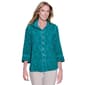 Plus Size Ali Miles 3/4 Tab Sleeve Floral Multi Button Front Wit - image 1
