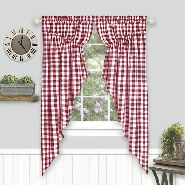 Achim Buffalo Check Gathered Swag Pair - 63x72
