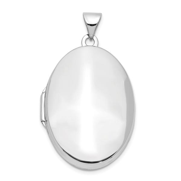 Gold Classics(tm) 14kt. White Gold Polished Domed Locket - image 