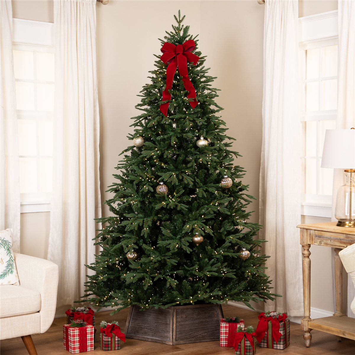 Open Video Modal for Northlight Real Touch™ 6.5ft. Pre-Lit Ashburn Pine Christmas Tree