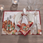 Threadmade Holiday Turkey Bordered Fall Napkins - Set of 8 - image 3