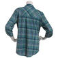 Petite Emily Daniels 3/4 Sleeve Plaid Hacci Blouse - Green/Blue - image 3