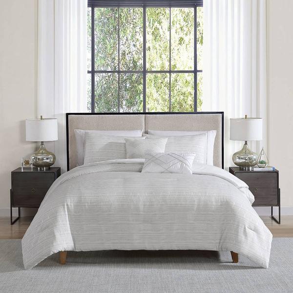 Tahari Home Marguerite 5pc. Grey Jacquard Comforter Set