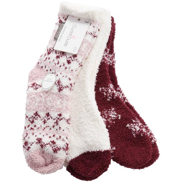 Womens Cuddl Duds(R) 3Pk Snowflake Cozies Socks - image 
