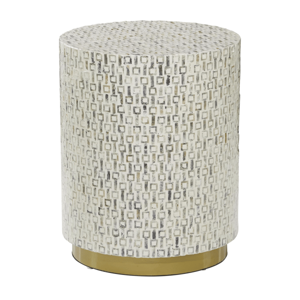 9th & Pike® Contemporary White Mother Of Pearl Shell Accent Table - image 