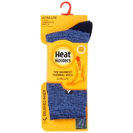 Womens Heat Holders(R) Ultra Lite Twist Crew Socks - Navy