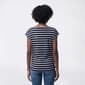 Womens Preswick & Moore Stripe Side Ruching Tee - image 2