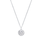 Saffron Sterling Silver Moissanite Diamond Halo Pendant Necklace - image 1