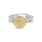 Haus of Brilliance 18kt. Gold Plated Diamond Cross Ring - image 1