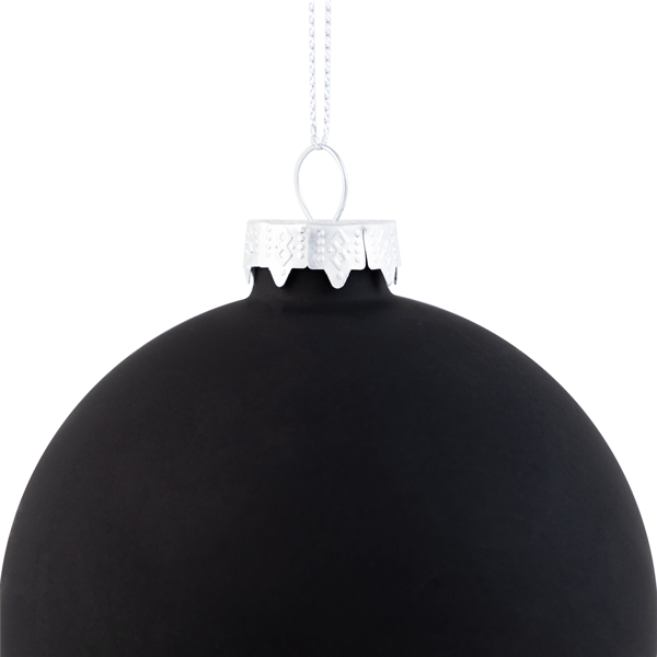 Northlight 4ct. Black 2-Finish Glass Ball Christmas Ornaments