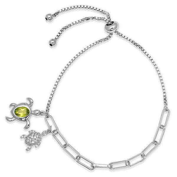 Gemstone by Gianni Argento Peridot Turtle Adjustable Bracelet - image 