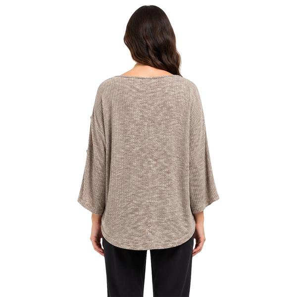 Womens Zac & Rachel Long Sleeve Button Trim Rib Knit Sweater