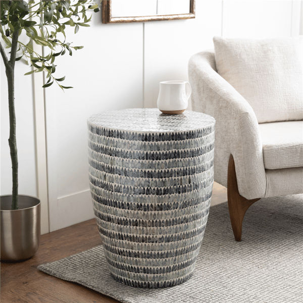 9th & Pike® Bohemian Blue Capiz Shell Accent Table