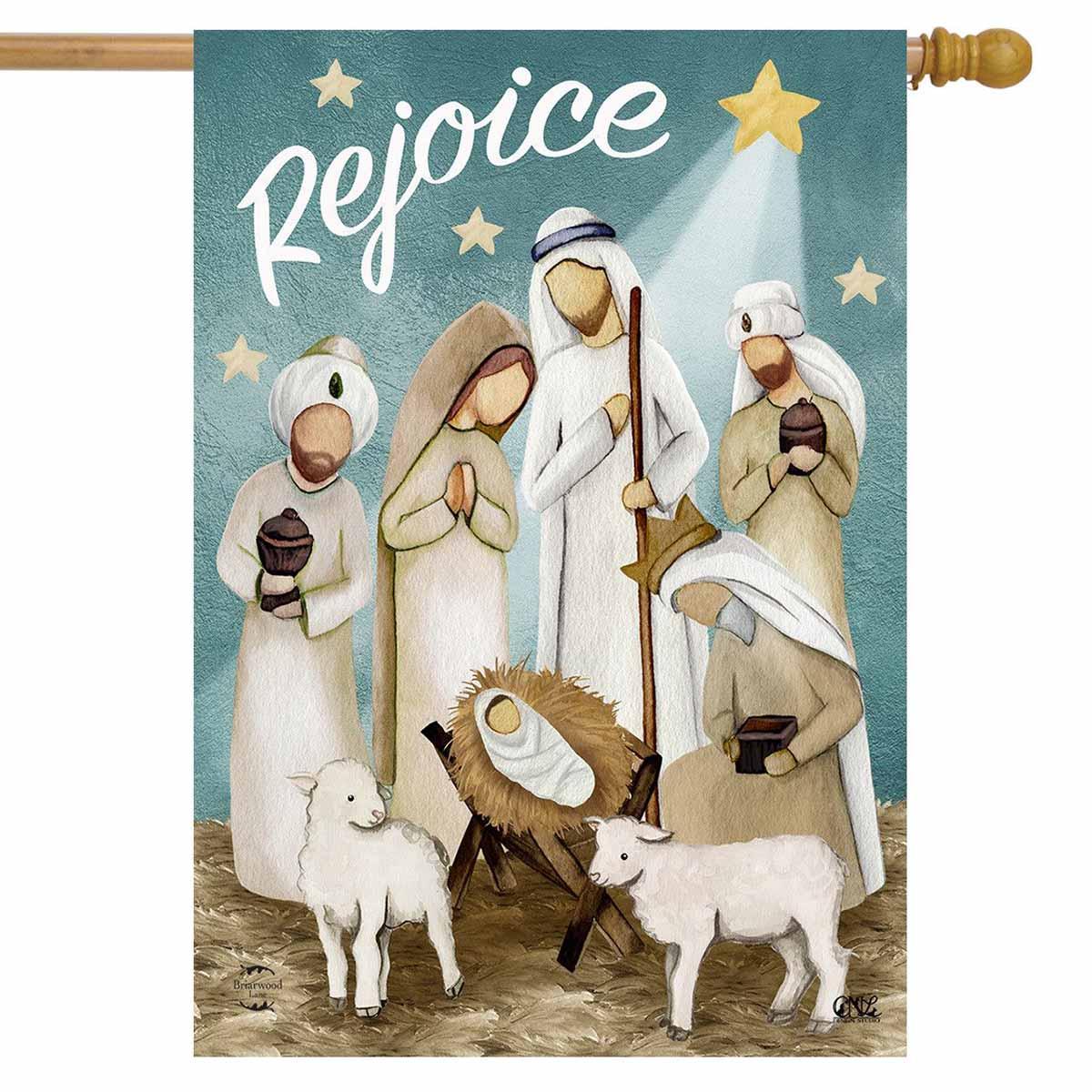 Briarwood Lane Rejoice Nativity House Flag