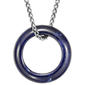 Mens Perry Ellis Stainless Steel with Blue Sodalite Ring Pendant - image 1