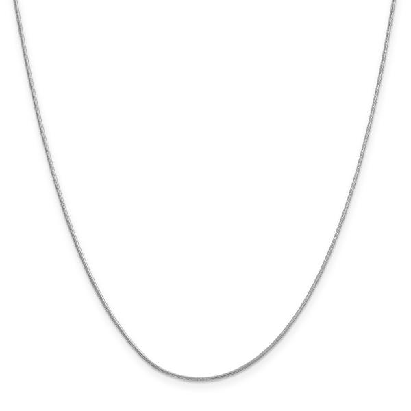 Unisex Gold Classics(tm) .90mm. 14k White Round Snake Chain Necklace - image 