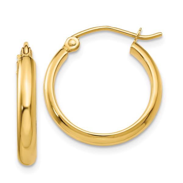 Gold Classics(tm) 18mm. 14k Gold Polished Hoop Earrings - image 