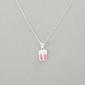 Kids Sterling Silver Ballet Slipper & Pink Crystal Pendant - image 1