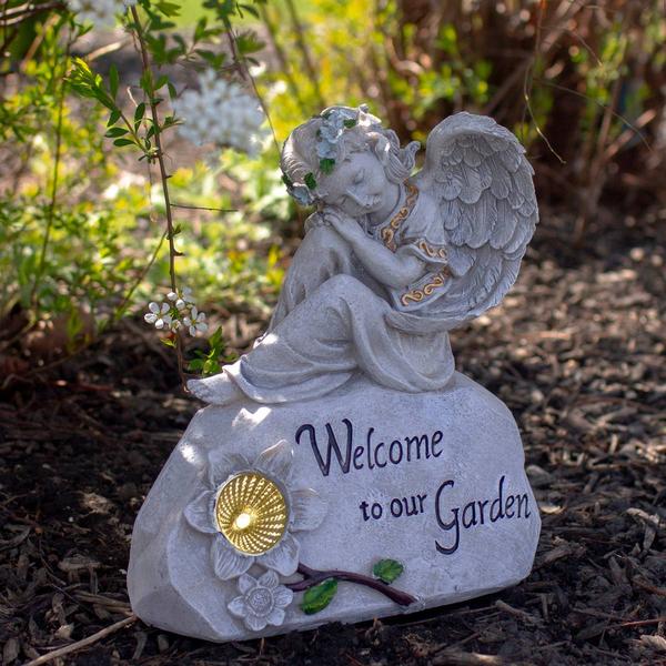 Northlight Seasonal "Welcome to Our Garden" Angel Garden Statue