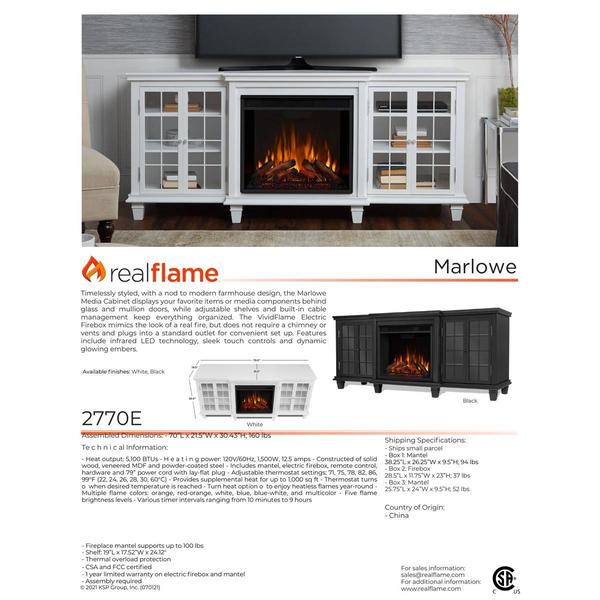 Real Flame Marlowe Electric Fireplace TV Stand