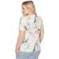 Petite Alfred Dunner Out Of The Blue Floral Birds V Neck Tee - image 2