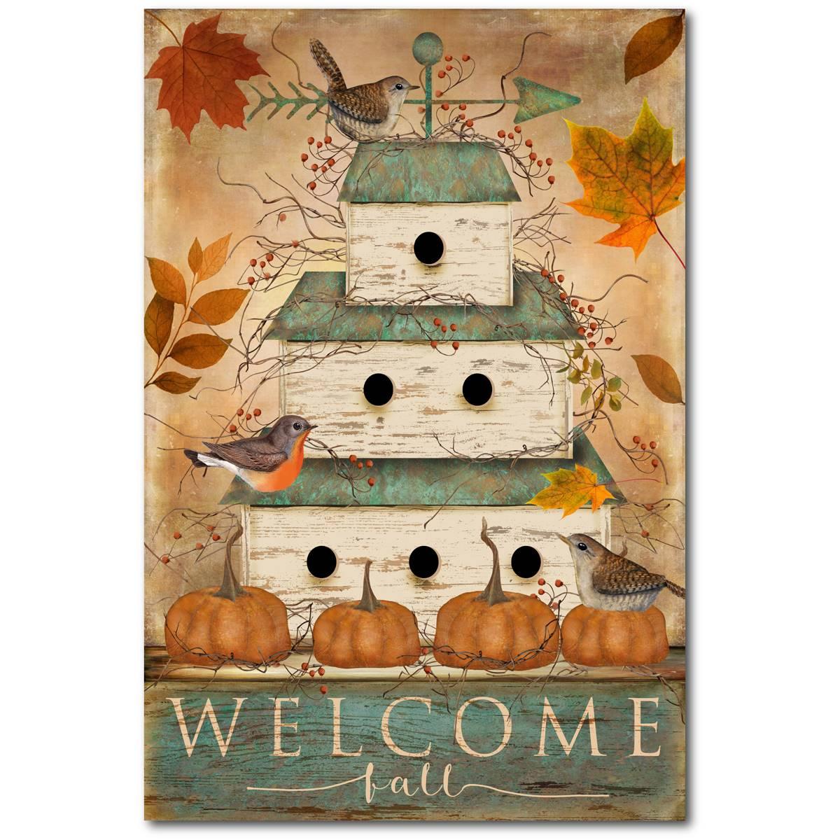 Courtside Market Welcome Fall Birdhouse Wall Art - 12x18