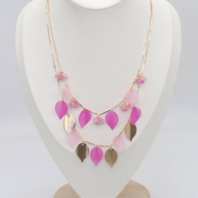 Ashley Cooper™ Gold-Tone Multi-Strand Petal Statement Necklace