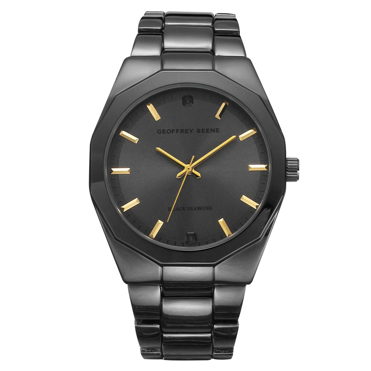 Mens Geoffrey Beene(R) Genuine Black Diamond Watch - GBC8138GU