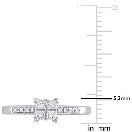 Diamond Classics™ 14kt. White Gold 1/4ctw. Diamond Quad Ring