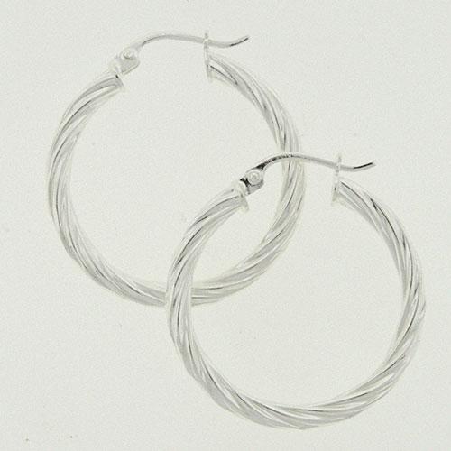 Designs by FMC Sterling Silver Tight Twisted Hoop Earrings