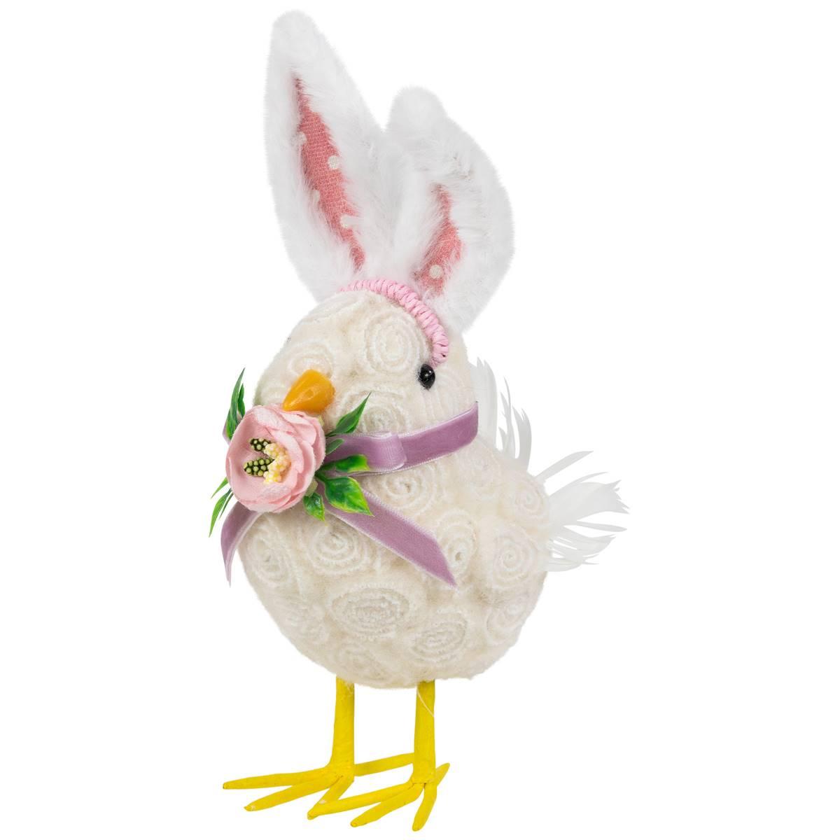 Northlight Seasonal Easter Chick Figurine w/ Polka Dot Bunny Ears