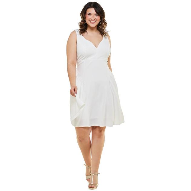 Juniors Plus Emerald Sundae Sweetheart Tie Back A-Line Dress