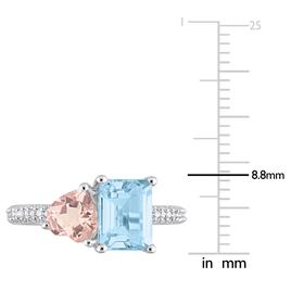 Gemstones Classics™ Sky Blue Topaz & Morganite Toi et Moi Ring