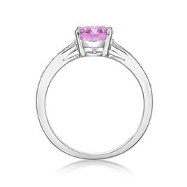 Sterling Silver Ring w/ Pink Sapphire & White Topaz Gemstones