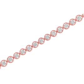 Haus of Brilliance Rose Gold over Silver Diamond Tennis Bracelet