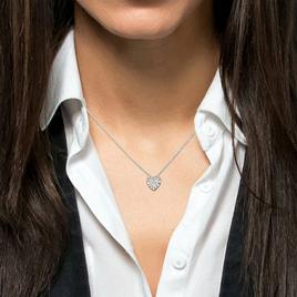 Sophia B 1/8ctw. 14kt. White Gold Heart Diamond Pendant Necklace