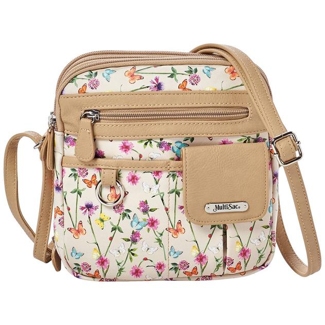 MultiSac North/South Zip-Around Floral & Butterflies Crossbody