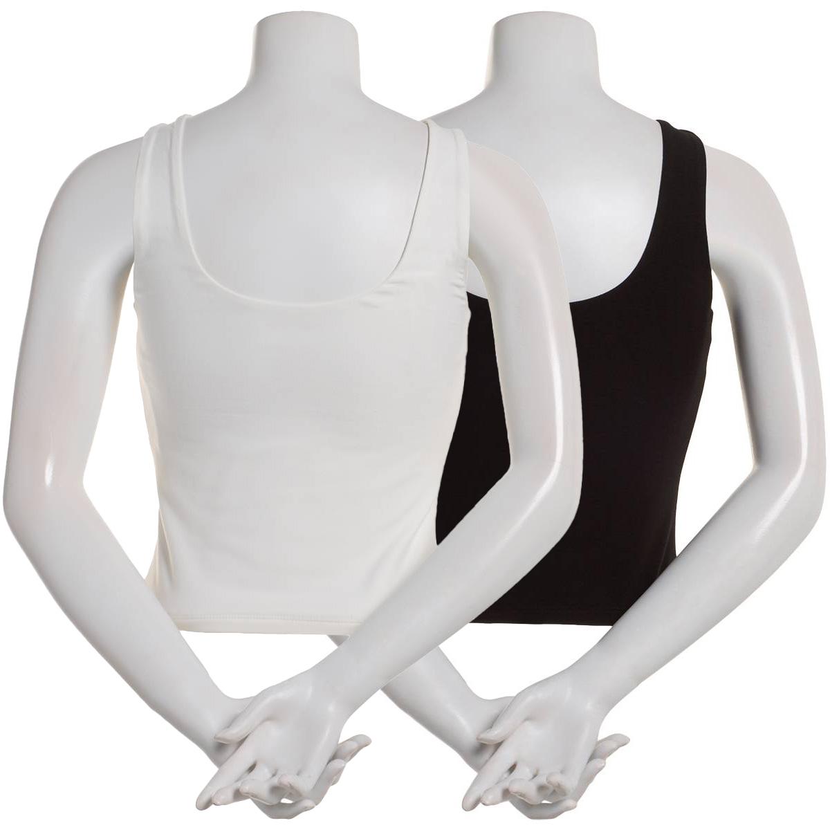 Juniors Pink Rose 2pk. Modal Spandex Double Square Neck Tank Tops