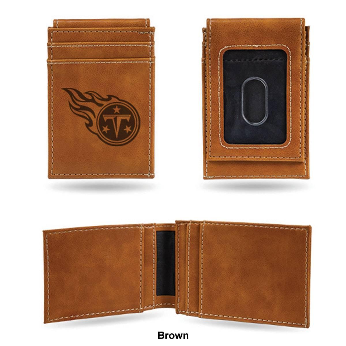 Mens NFL Tennessee Titans Faux Leather Front Pocket Wallet