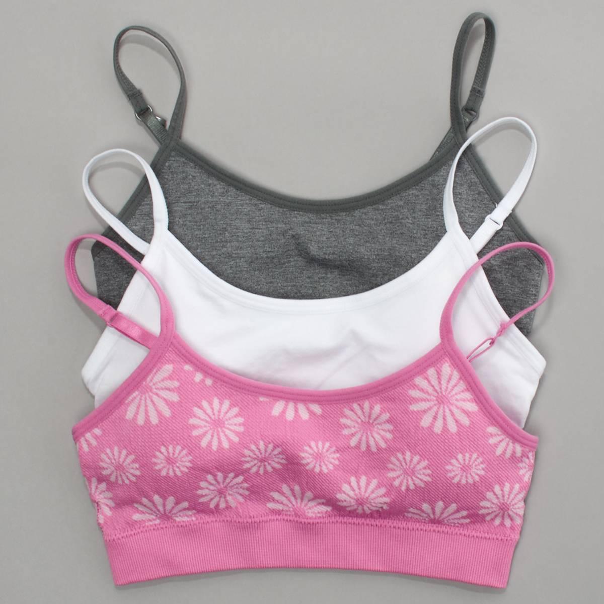 Girls (7-14) Rene Rofe(R) Gracie 3pk. Seamless Jacquard Bralette