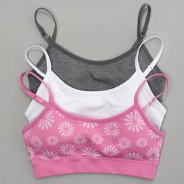 Girls (7-14) Rene Rofe(R) Gracie 3pk. Seamless Jacquard Bralette