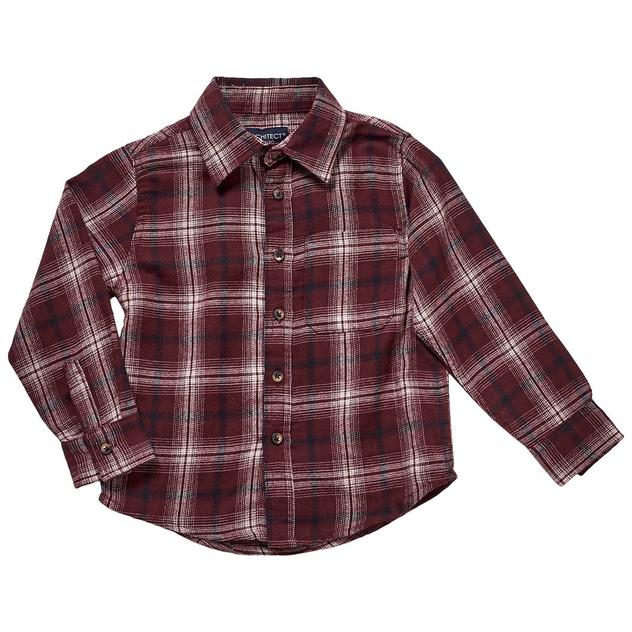 Boys (4-7) Architect® Jean Co. Flannel Shirt - Red/Navy/Cream